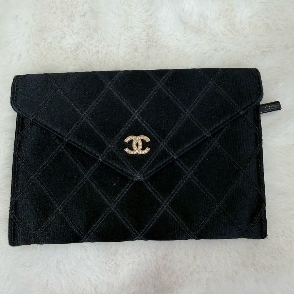 Chanel Black Fabric CoCo Mark Wallet